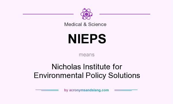 What does NIEPS mean? It stands for Nicholas Institute for Environmental Policy Solutions