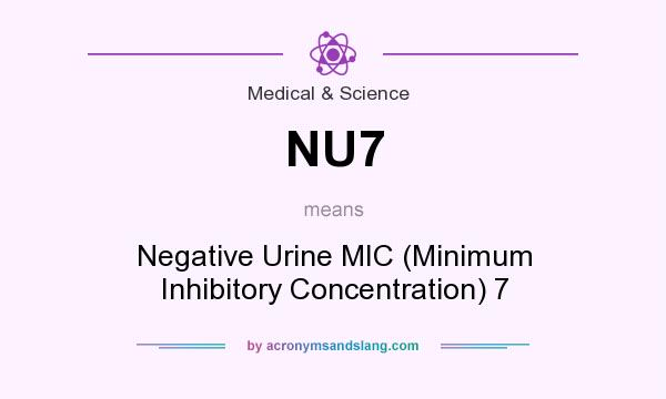 What does NU7 mean? It stands for Negative Urine MIC (Minimum Inhibitory Concentration) 7