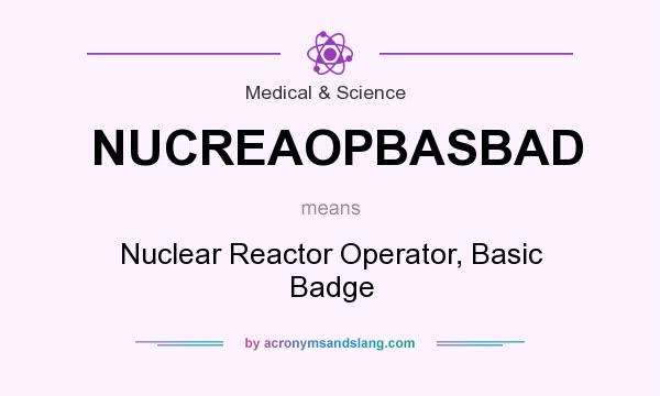 What does NUCREAOPBASBAD mean? It stands for Nuclear Reactor Operator, Basic Badge