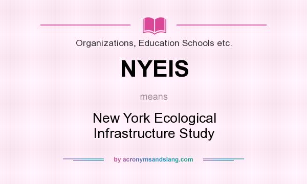 What does NYEIS mean? It stands for New York Ecological Infrastructure Study