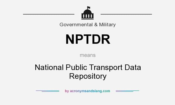 What does NPTDR mean? It stands for National Public Transport Data Repository