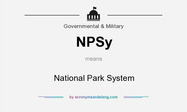 What does NPSy mean? It stands for National Park System