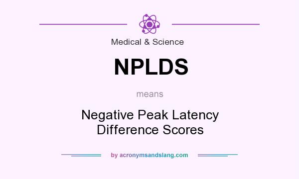 What does NPLDS mean? It stands for Negative Peak Latency Difference Scores