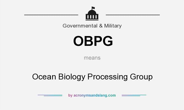 What does OBPG mean? It stands for Ocean Biology Processing Group
