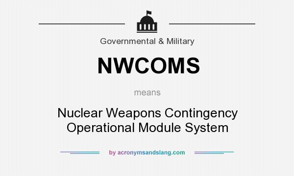 What does NWCOMS mean? It stands for Nuclear Weapons Contingency Operational Module System