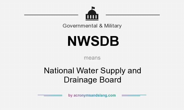 What does NWSDB mean? It stands for National Water Supply and Drainage Board