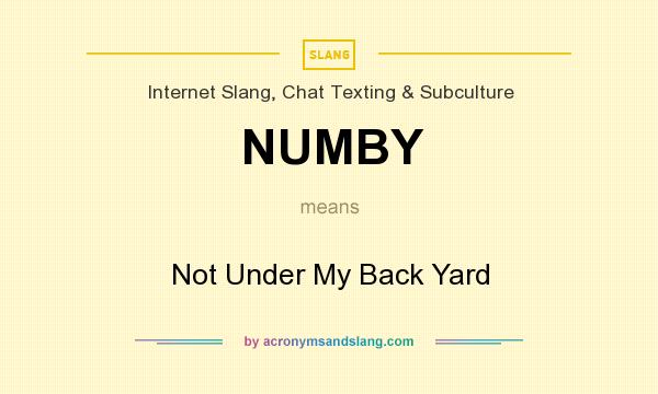 What does NUMBY mean? It stands for Not Under My Back Yard