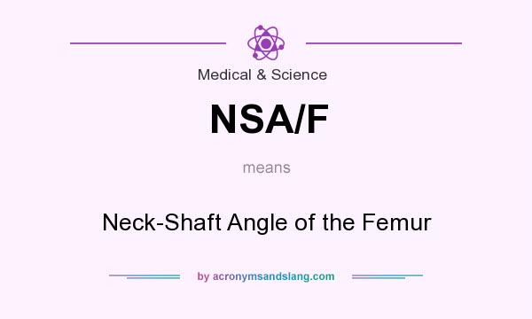 What does NSA/F mean? It stands for Neck-Shaft Angle of the Femur