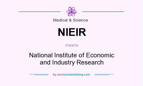 What does NIEIR mean? It stands for National Institute of Economic and Industry Research