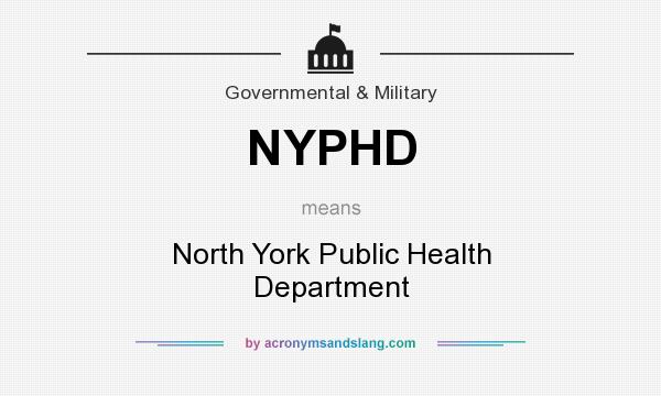 What does NYPHD mean? It stands for North York Public Health Department