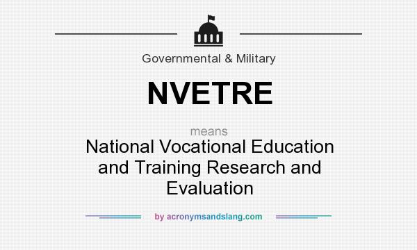 What does NVETRE mean? It stands for National Vocational Education and Training Research and Evaluation