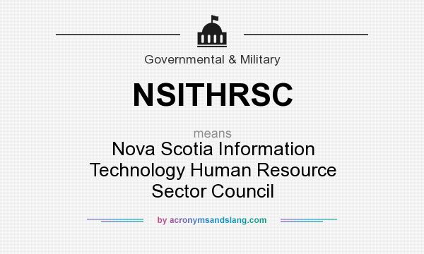 What does NSITHRSC mean? It stands for Nova Scotia Information Technology Human Resource Sector Council