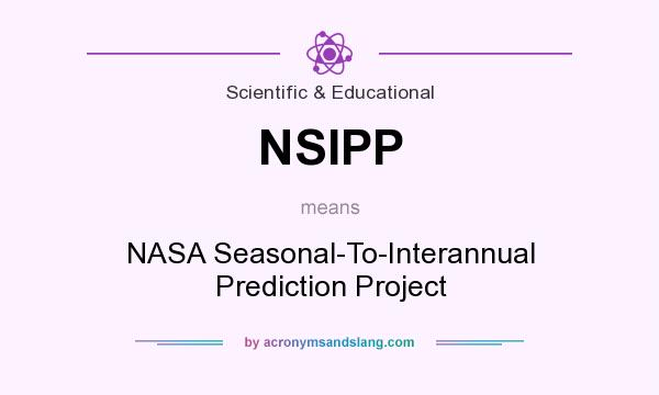 What does NSIPP mean? It stands for NASA Seasonal-To-Interannual Prediction Project