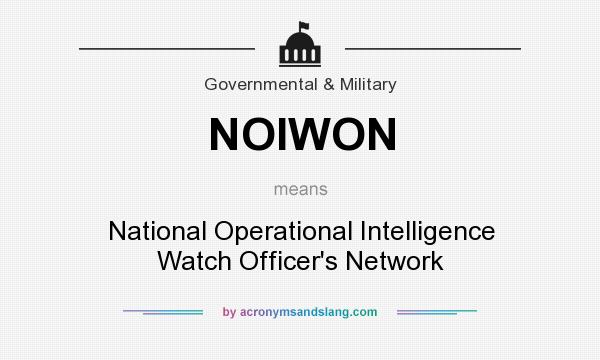 What does NOIWON mean? It stands for National Operational Intelligence Watch Officer`s Network