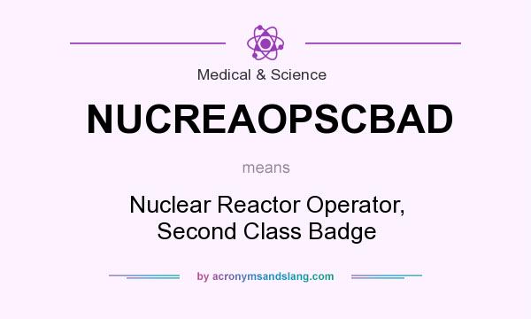 What does NUCREAOPSCBAD mean? It stands for Nuclear Reactor Operator, Second Class Badge