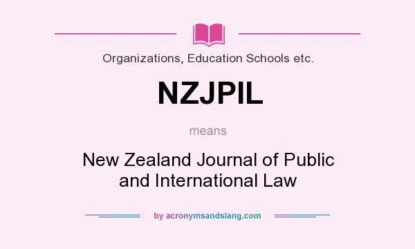 What does NZJPIL mean? It stands for New Zealand Journal of Public and International Law