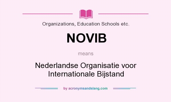 What does NOVIB mean? It stands for Nederlandse Organisatie voor Internationale Bijstand
