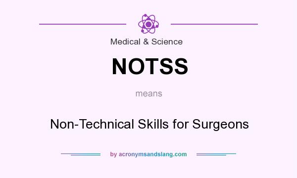 What does NOTSS mean? It stands for Non-Technical Skills for Surgeons