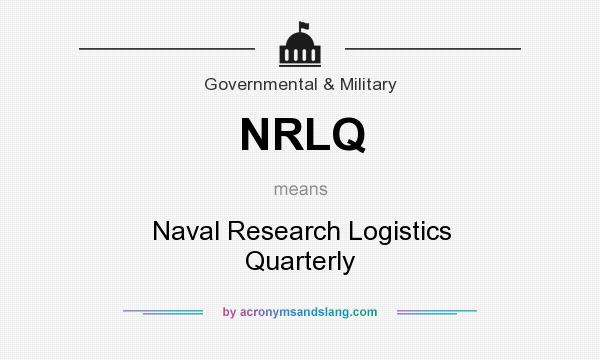 What does NRLQ mean? It stands for Naval Research Logistics Quarterly