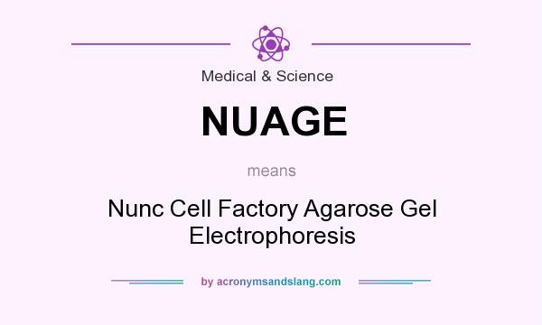 What does NUAGE mean? It stands for Nunc Cell Factory Agarose Gel Electrophoresis