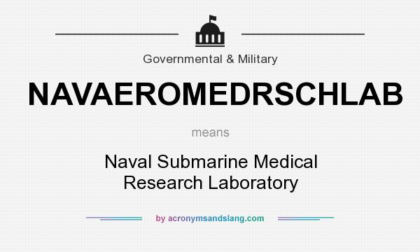 What does NAVAEROMEDRSCHLAB mean? It stands for Naval Submarine Medical Research Laboratory