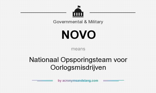 What does NOVO mean? It stands for Nationaal Opsporingsteam voor Oorlogsmisdrijven