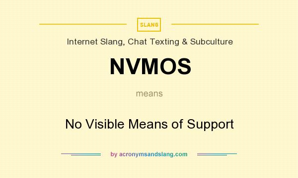 What does NVMOS mean? It stands for No Visible Means of Support
