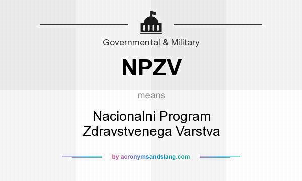 What does NPZV mean? It stands for Nacionalni Program Zdravstvenega Varstva