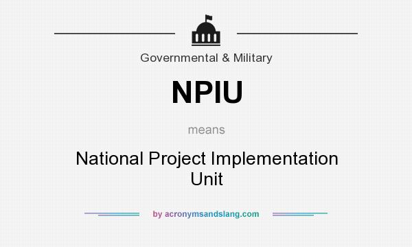 What does NPIU mean? It stands for National Project Implementation Unit