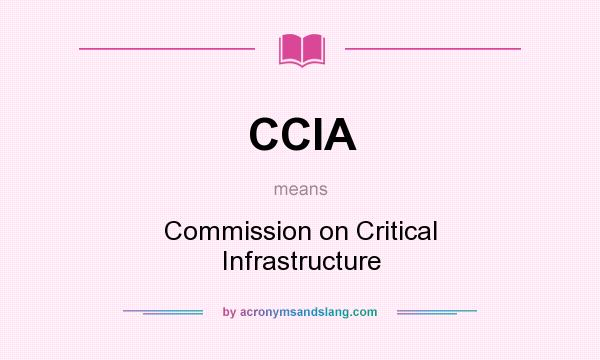 What does CCIA mean? It stands for Commission on Critical Infrastructure