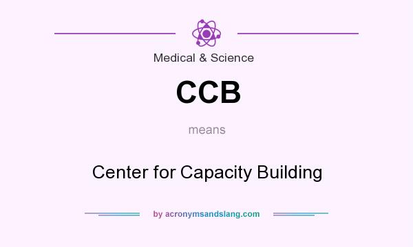 What does CCB mean? It stands for Center for Capacity Building