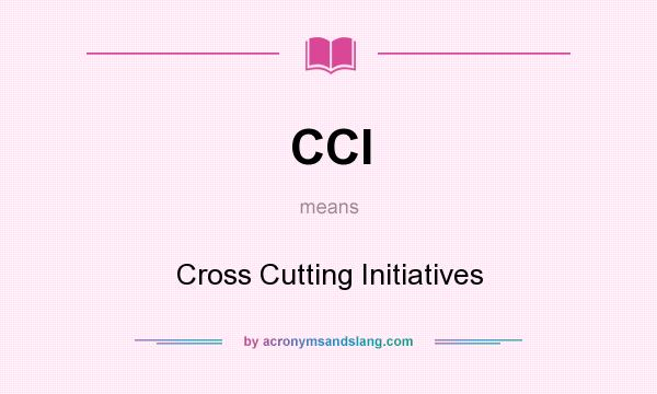 What does CCI mean? It stands for Cross Cutting Initiatives
