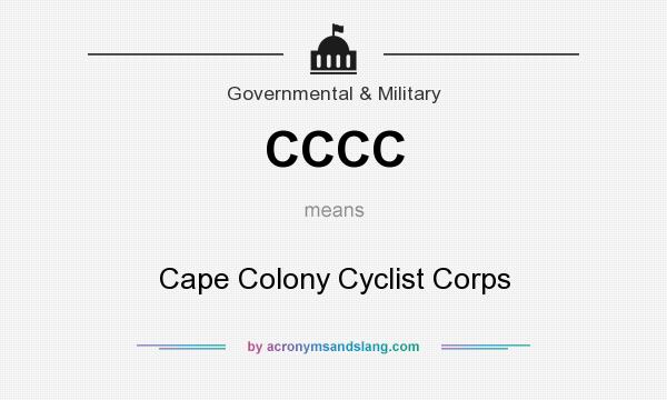 What does CCCC mean? It stands for Cape Colony Cyclist Corps