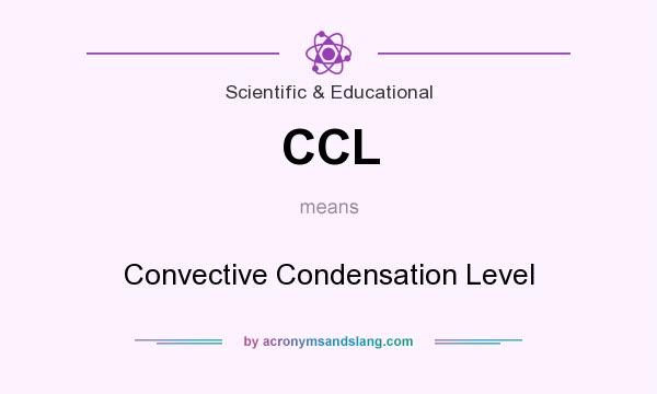 What does CCL mean? It stands for Convective Condensation Level