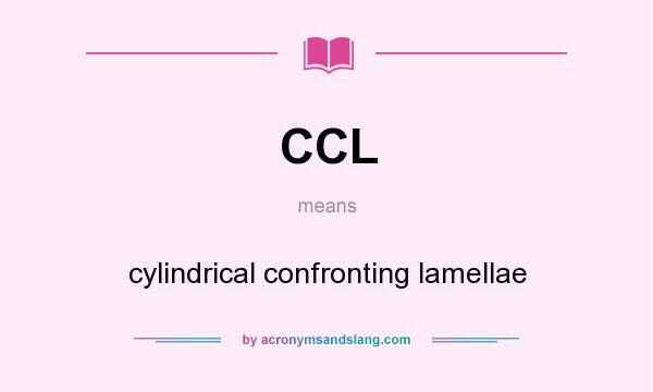 What does CCL mean? It stands for cylindrical confronting lamellae