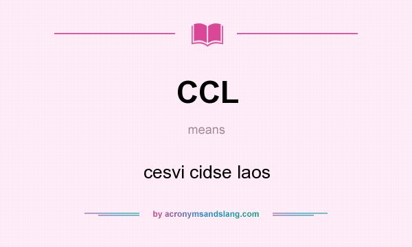 What does CCL mean? It stands for cesvi cidse laos