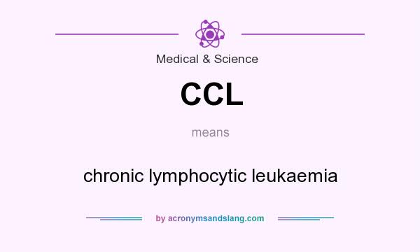 What does CCL mean? It stands for chronic lymphocytic leukaemia