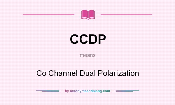 What does CCDP mean? It stands for Co Channel Dual Polarization