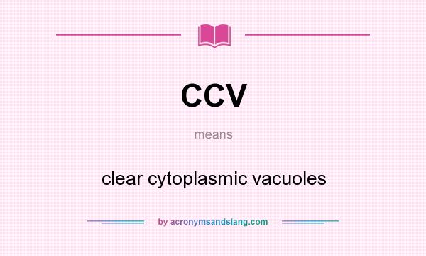 What does CCV mean? It stands for clear cytoplasmic vacuoles