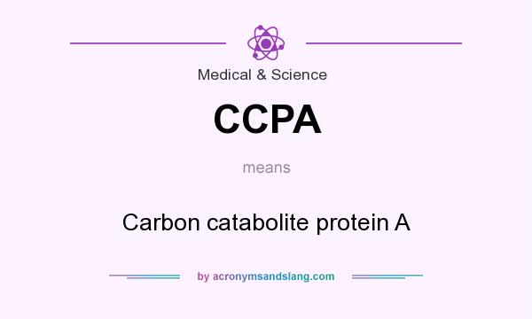 What does CCPA mean? It stands for Carbon catabolite protein A