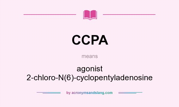 What does CCPA mean? It stands for agonist 2-chloro-N(6)-cyclopentyladenosine