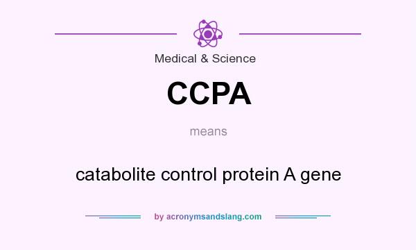 What does CCPA mean? It stands for catabolite control protein A gene
