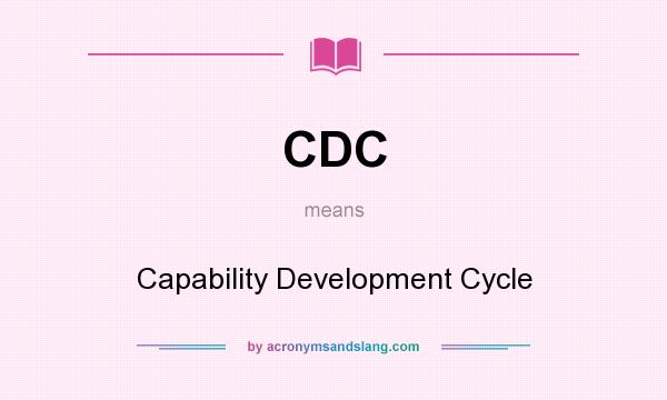What does CDC mean? It stands for Capability Development Cycle