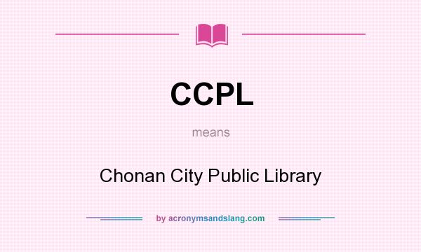 What does CCPL mean? It stands for Chonan City Public Library