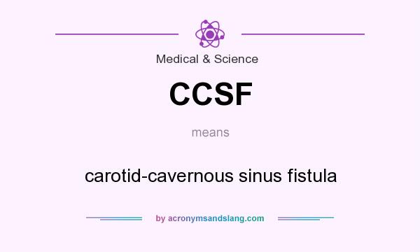 What does CCSF mean? It stands for carotid-cavernous sinus fistula