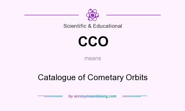 What does CCO mean? It stands for Catalogue of Cometary Orbits