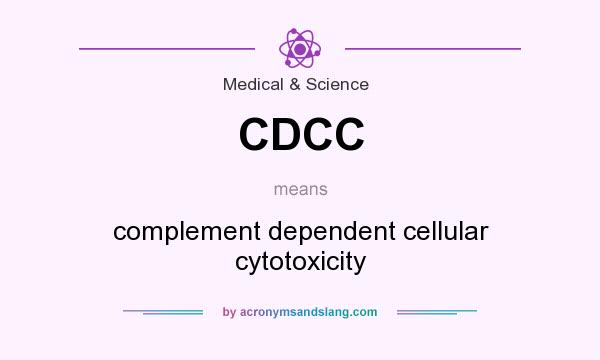 What does CDCC mean? It stands for complement dependent cellular cytotoxicity