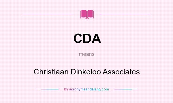 What does CDA mean? It stands for Christiaan Dinkeloo Associates