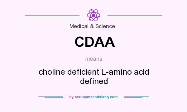 What does CDAA mean? It stands for choline deficient L-amino acid defined