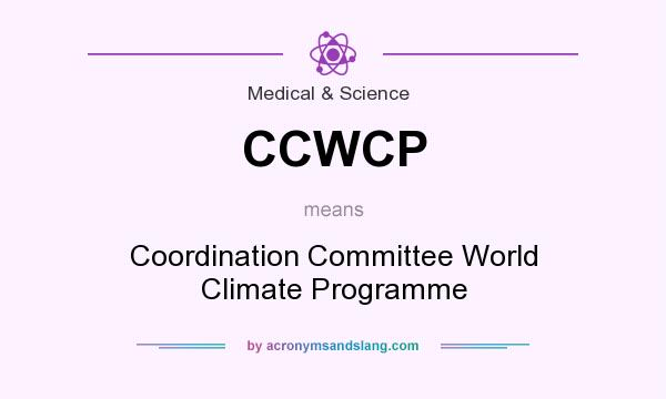 What does CCWCP mean? It stands for Coordination Committee World Climate Programme